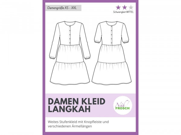 Schnittmuster LANGKAH Damen Kleid by Nähfrosch