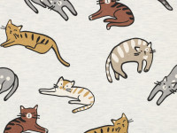 Baumwoll Jersey Druck Katzen Cats Baumwoll Jersey Druck Katzen Cats