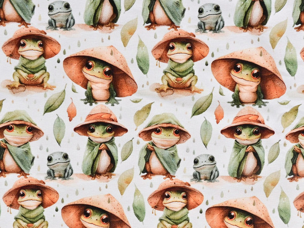 Baumwoll Jersey Digital Druck Dschungel Frösche