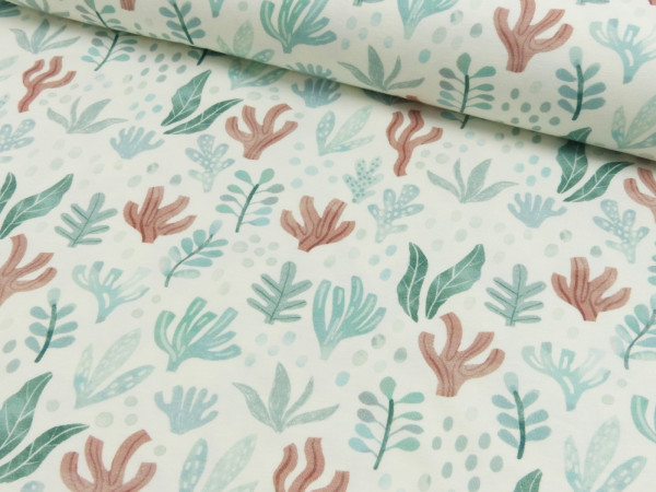 Baumwoll Jersey Digital Druck Under the Sea - Seaweed