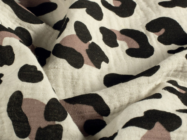Musselin Double Gauze Leopard