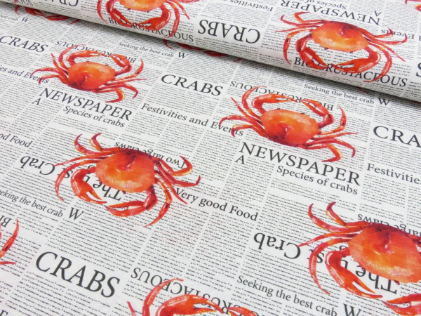 Deko Digital Druck Krabben CRABS Zeitung