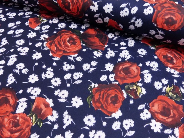 Polyester Druck Rosen