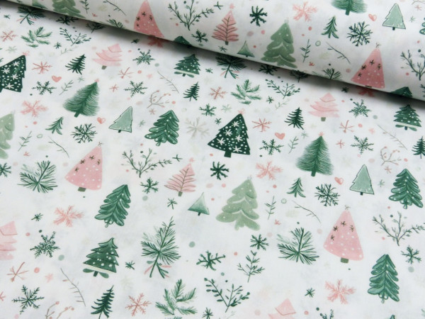 Baumwoll Popeline Druck Weihnachten