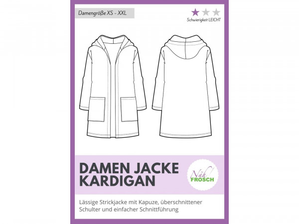 Schnittmuster KARDIGAN Damen Strickjacke by Nähfrosch