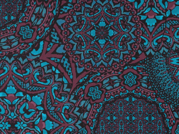 Viskose Stretch Druck Mandala