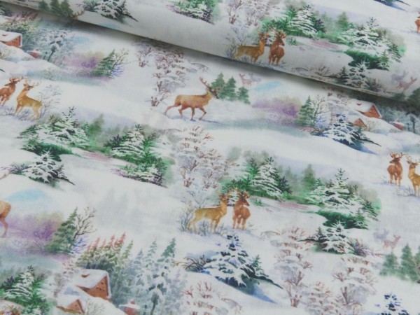 Baumwoll Druck Weihnachten
