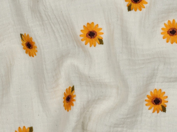 Gauze Stickerei Sonnenblumen
