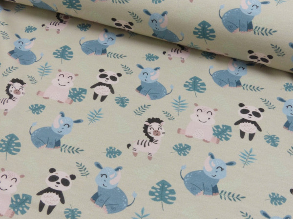 Baumwoll Jersey Digital Druck Safari