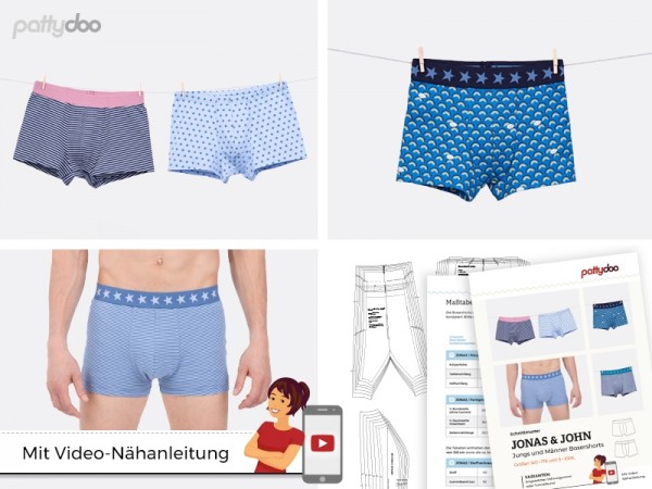 Schnittmuster Jonas & John Boxershorts by pattydoo