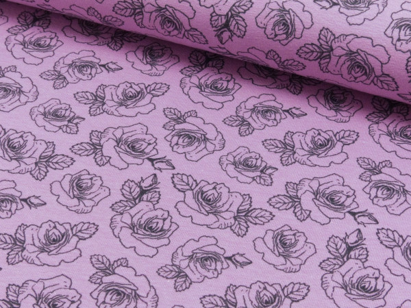 Baumwoll Jersey Druck Rose