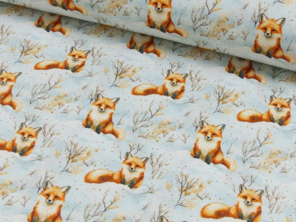 Baumwoll Popeline Druck Fuchs