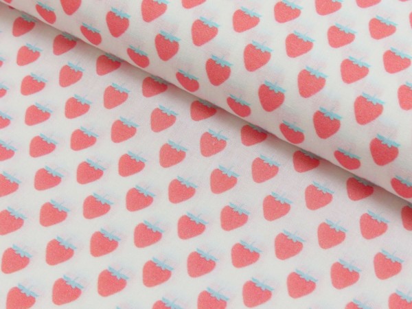 Baumwoll Druck Erdbeeren