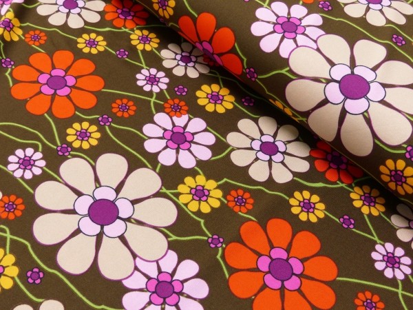 Polyester Jersey Druck Blumen