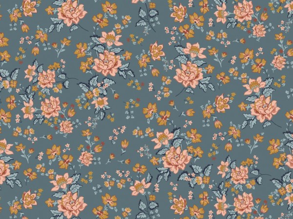 Viskose Poplin Stretch Druck Blumen