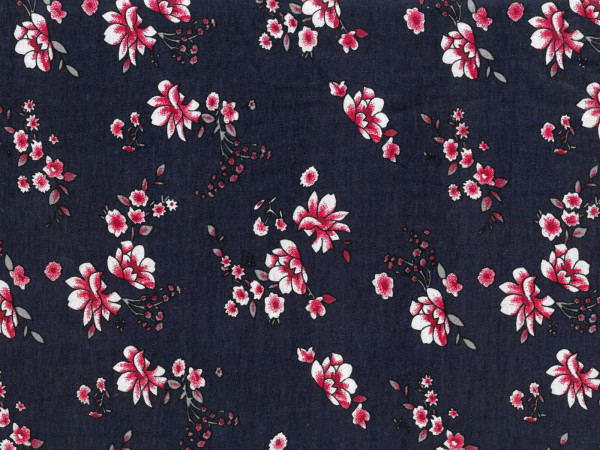 Viskose Druck Blüten