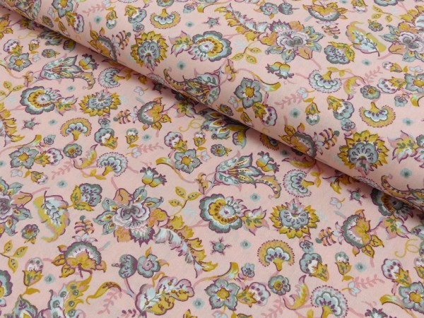 Baumwoll Druck Paisley Flowers