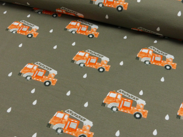 Baumwoll Jersey Digital Druck Feuerwehr