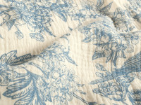 Musselin Double Gauze Blumen und Vogel Musselin Double Gauze Blumen und Vogel