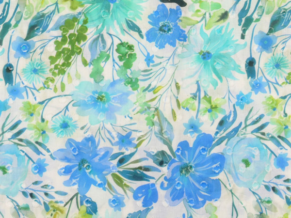 Voile Digitaldruck Blumen
