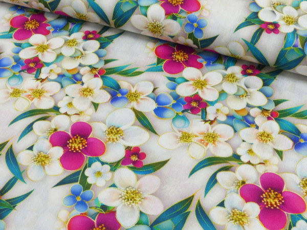 Viskose Druck Blumen