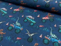 French Terry Digital Druck angeraut 'Monster Truck Dinos' French Terry Digital Druck angeraut 'Monster Truck Dinos'