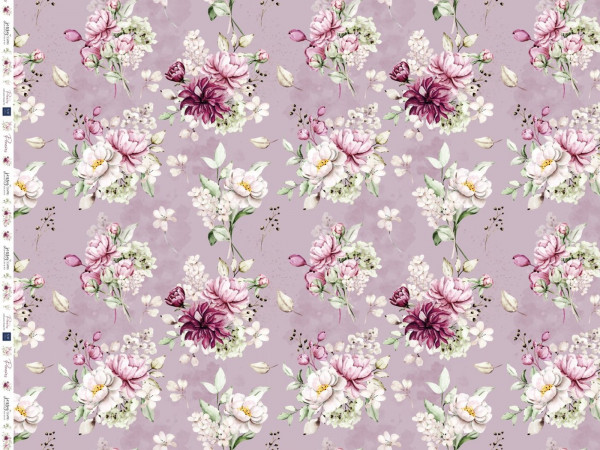 Musselin Double Gauze Digitaldruck ROSE Peonies by Jessy Sewing