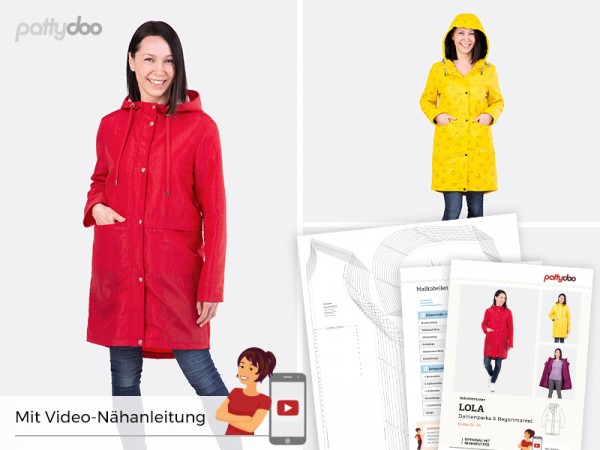 Schnittmuster Lola Damen Parka und Regenmantel by pattydoo