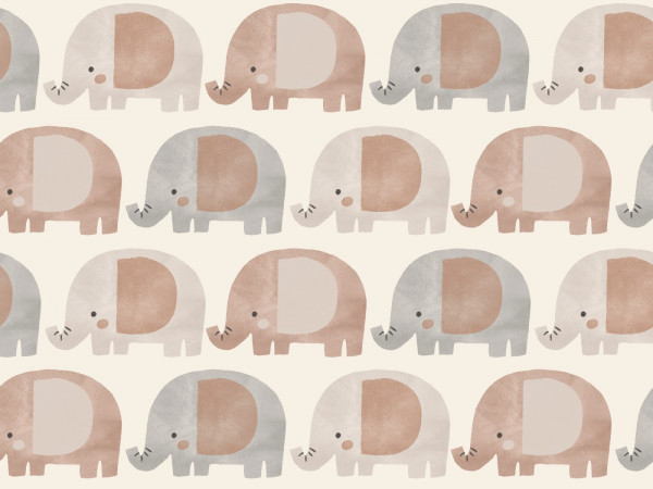 French Terry Digital Druck Little Animals - Elephant