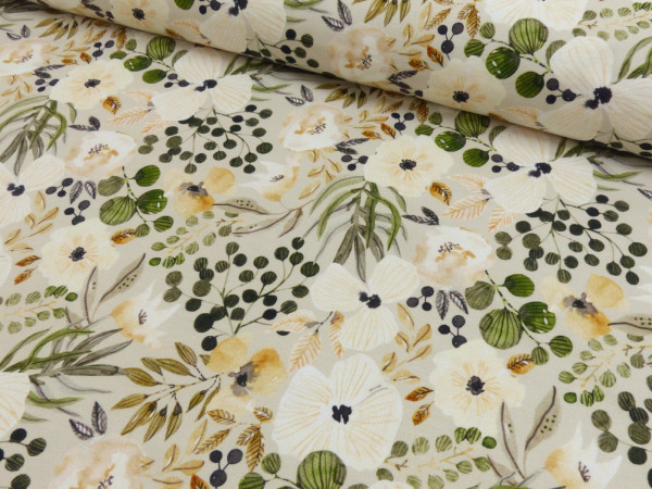 French Terry Digital Druck Pflanzen