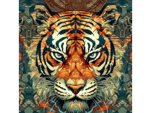 Panel Druck "Tiger" - schwere Webware für Kissen, Taschen etc.