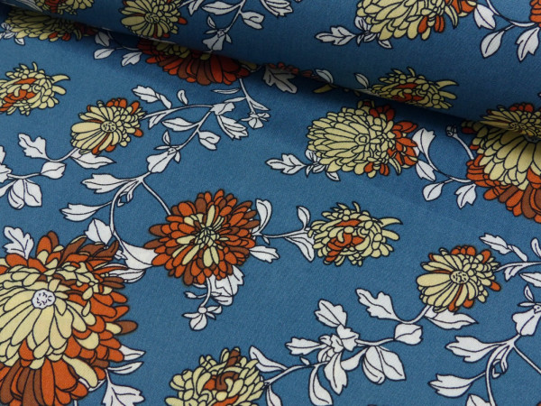 Viskose Druck Blumen