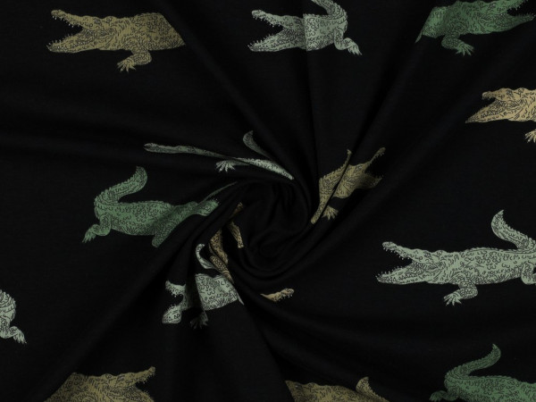 Baumwoll Jersey Druck Krokodil