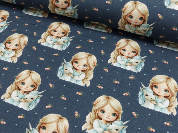 Baumwoll Jersey Digital Druck Einhorn