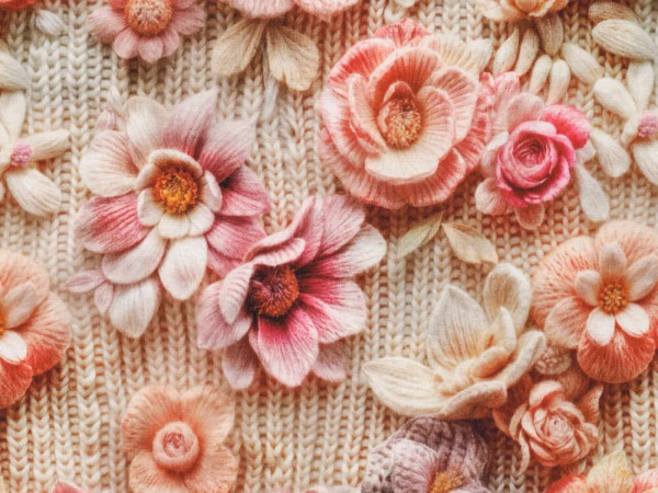 Alpenfleece Druck Blumen