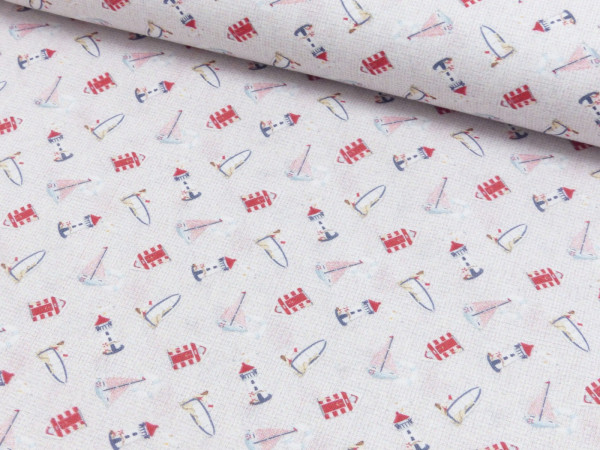 Baumwoll Druck Maritim