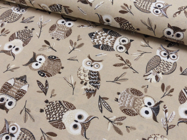 Deko Druck Loneta Eulen