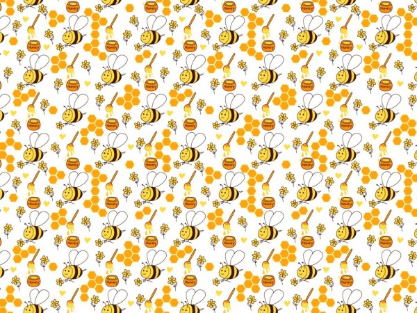 Baumwoll Druck Bienen
