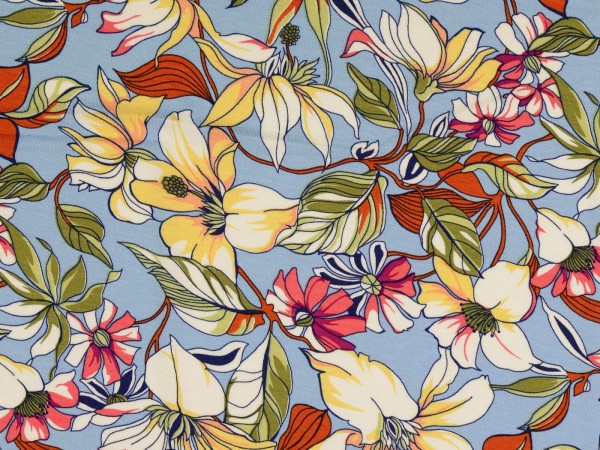 Viskose Jersey Druck Blumen