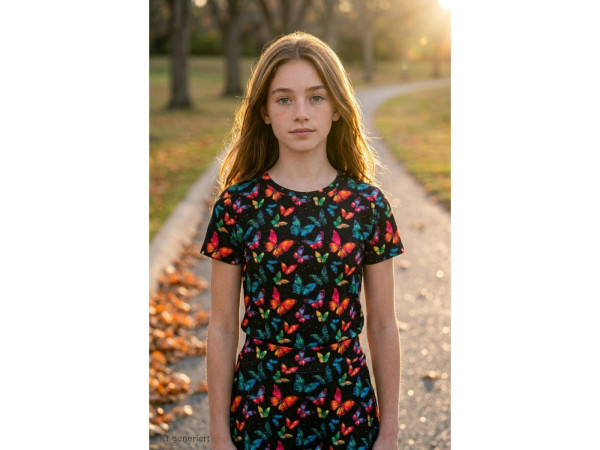 French Terry Digital Magic Butterfly (rainbow)