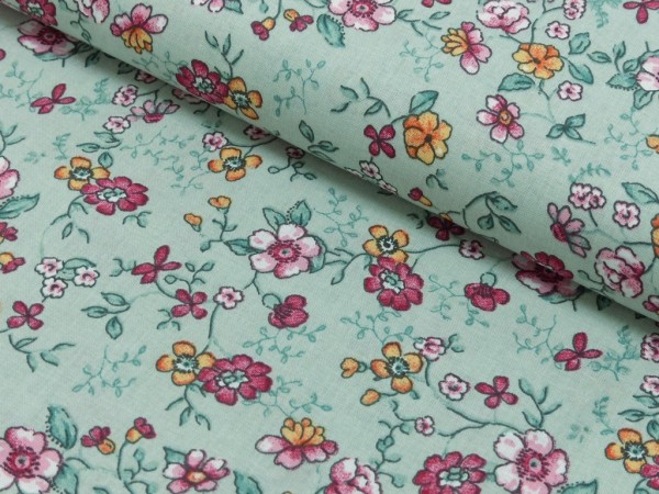 Baumwoll Druck Floral Caroline