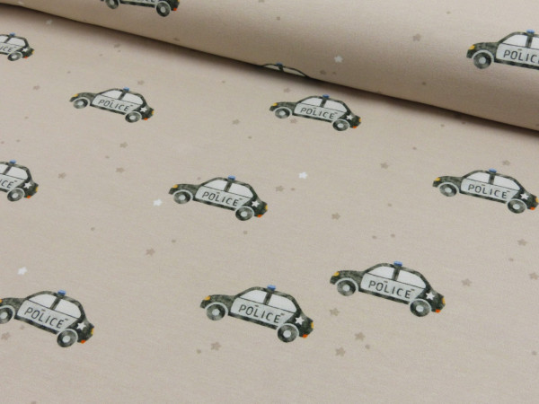 Baumwoll Jersey Digital Druck Polizei