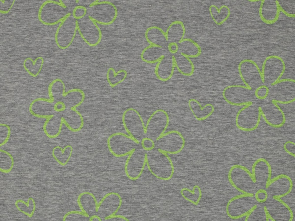 Jersey Melange Neon Flowers