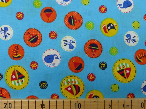 Baumwoll Druck Sea Life