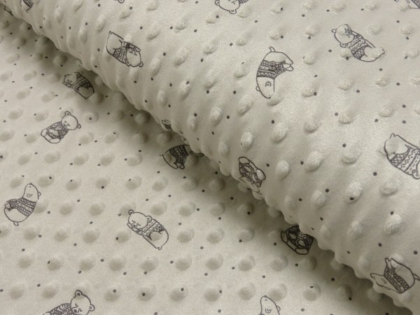 Minky Bubble Fleece Druck Bärchen
