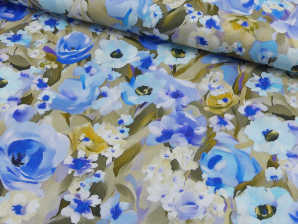 Viskose Druck Blumen