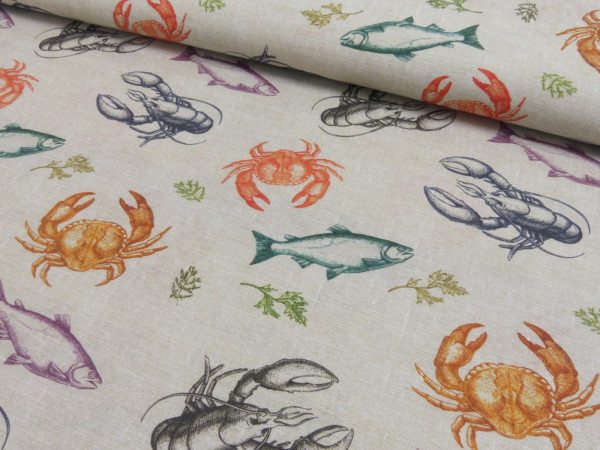 Deko Digital Druck Krebs Hummer Fisch