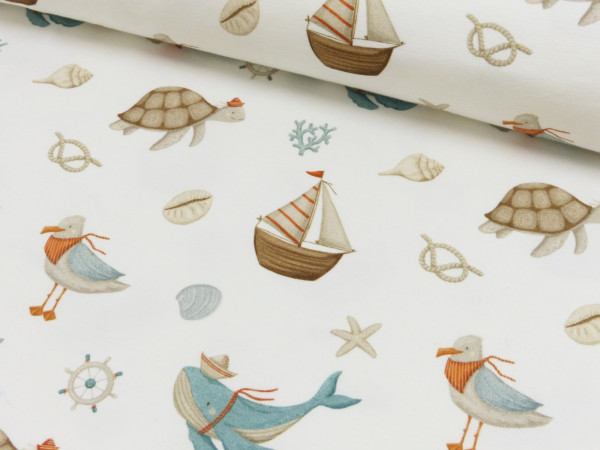 Baumwoll Jersey Digital Druck Küstenkind - Küstenensemble