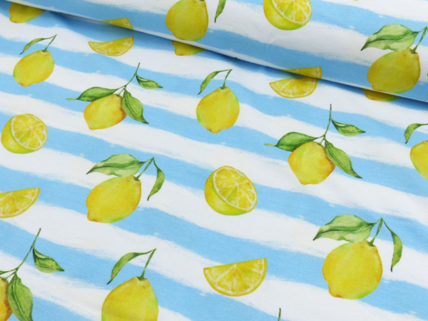 Baumwoll Jersey Digital Druck Lemon