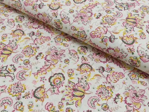 Baumwoll Druck Paisley Flowers